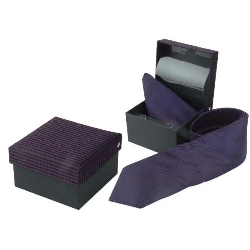 Purple Tie, Pocket Square & Cufflink Gift Set